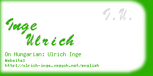 inge ulrich business card